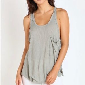 FREE PEOPLE HOT POCKET TANK SAGE SZ SMALL